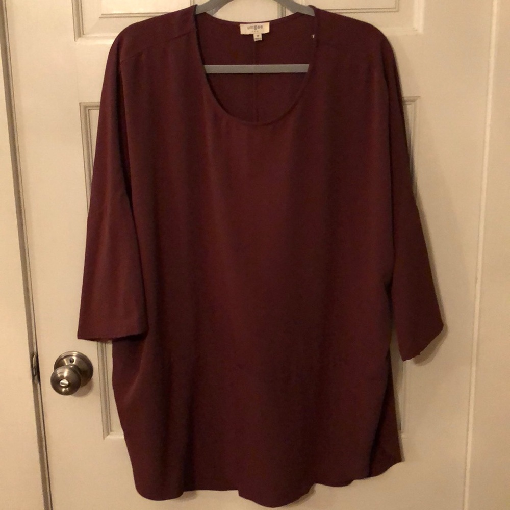 Umgee burgundy tunic drop sleeve! Large!